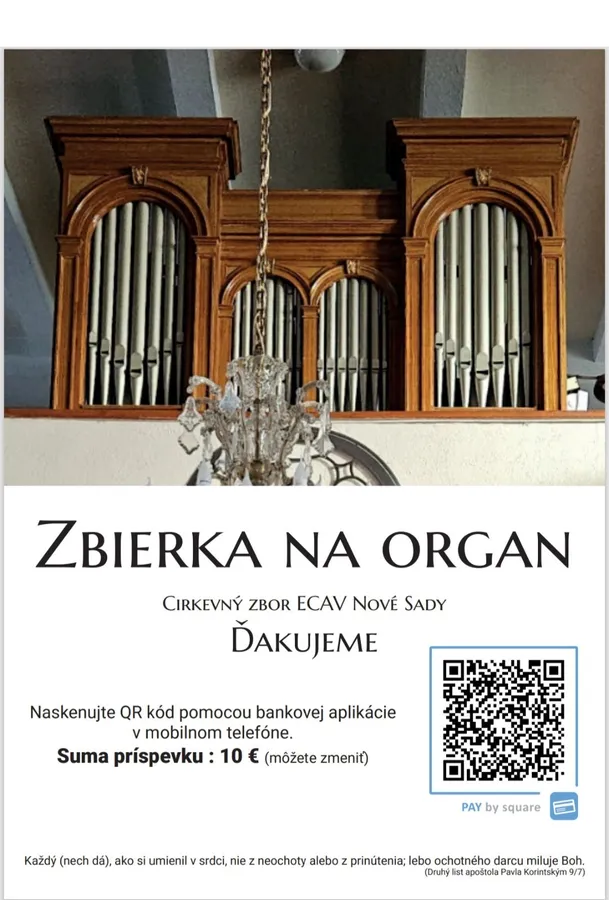 Zbierka na organ v Nových Sadoch